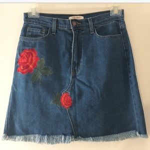 Denim Rose Skirt